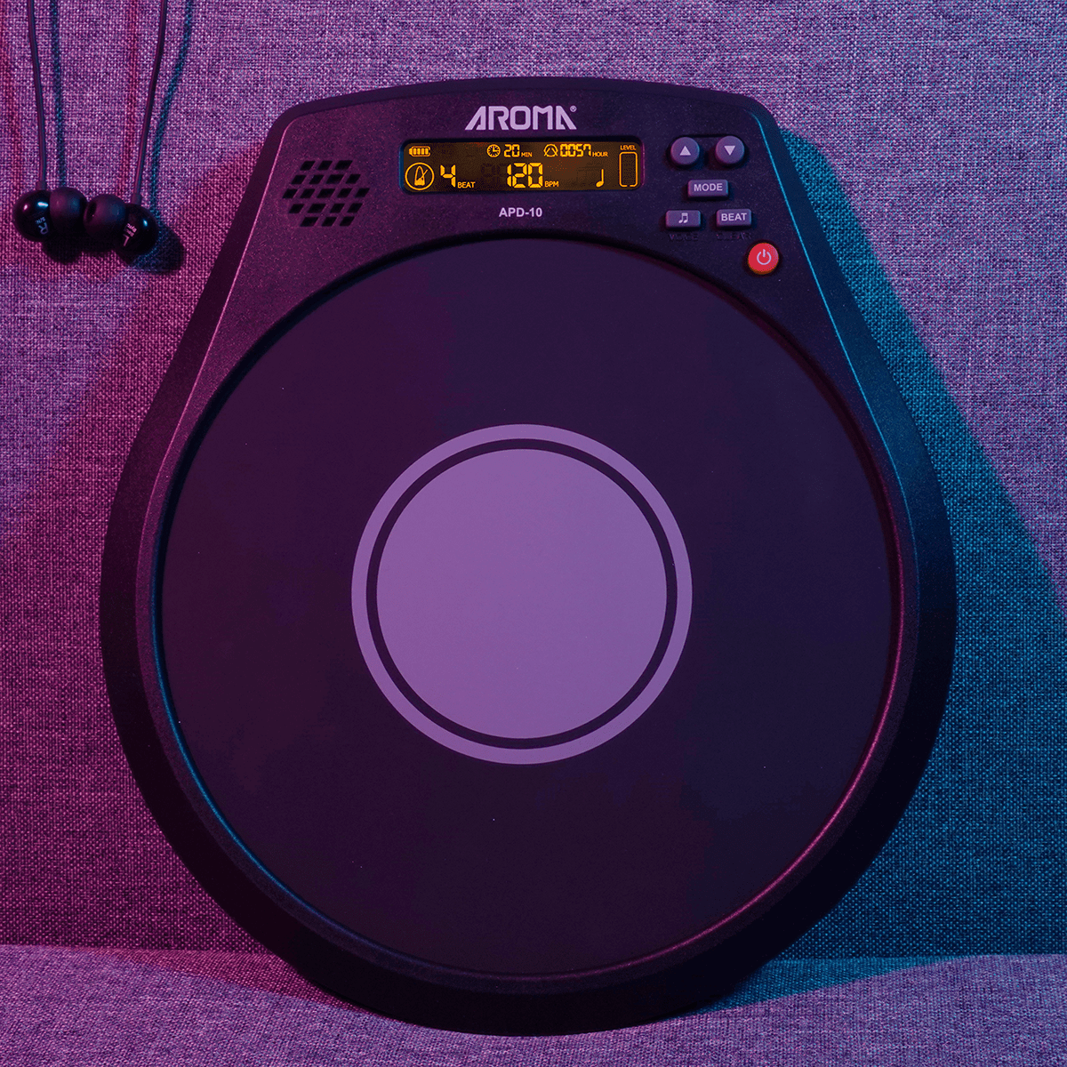 Aroma APD10-P Digital Drum Practice Pad with Stand - GIG Guitars