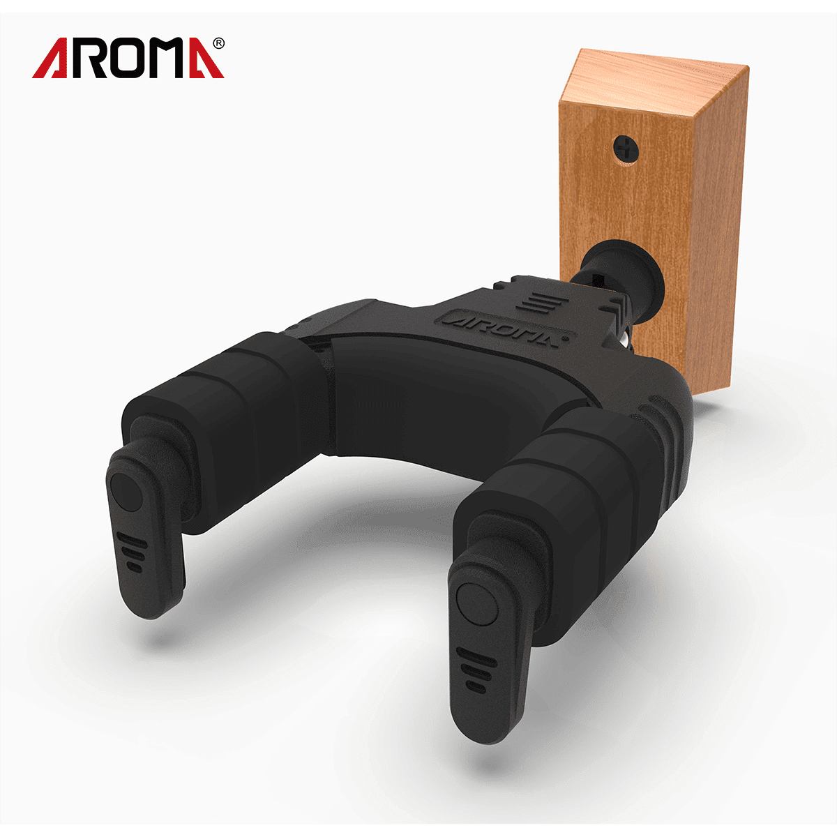 Aroma AH-89W Locking Guitar Wall Hanger Wood Mount - GIG Guitars