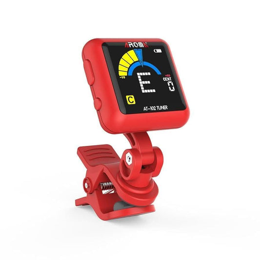 Aroma AT102RD Rechargable Chromatic Clip-on Tuner Red - GIG Guitars