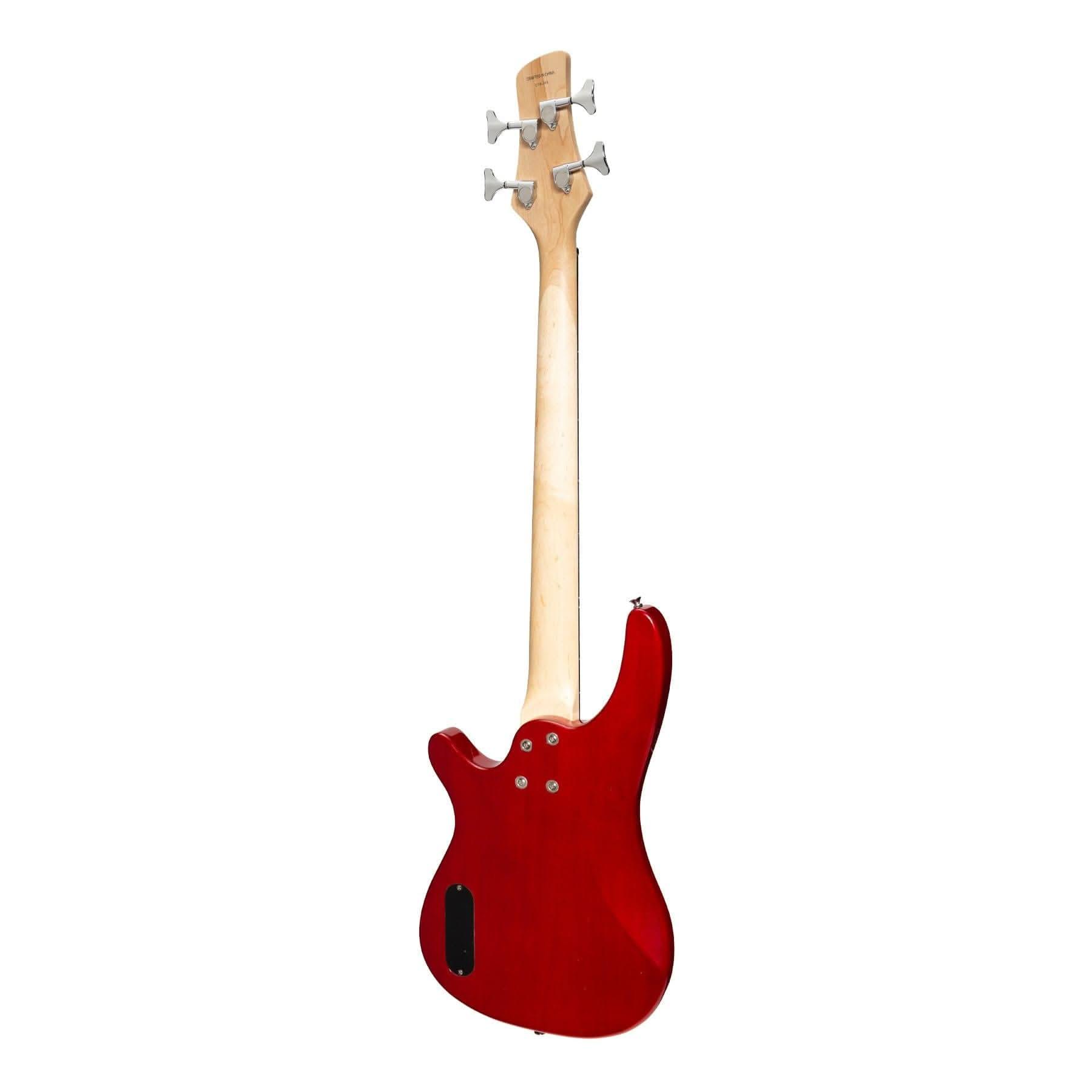 Casino '24 Series' Short Scale Tune-Style Electric Bass Guitar Set (Transparent Wine Red) - GIG Guitars