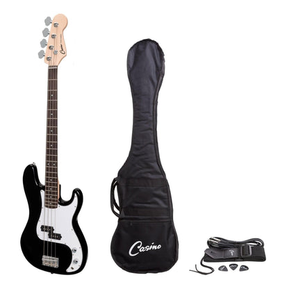 Casino P-Style Electric Bass Guitar (Black) - GIG Guitars