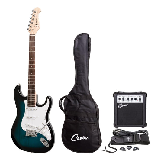 Casino ST-Style Electric Guitar and 10 Watt Amplifier Pack (Blue Sunburst) - GIG Guitars