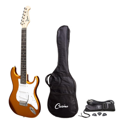 Casino ST-Style Electric Guitar Set (Gold Metallic) - GIG Guitars