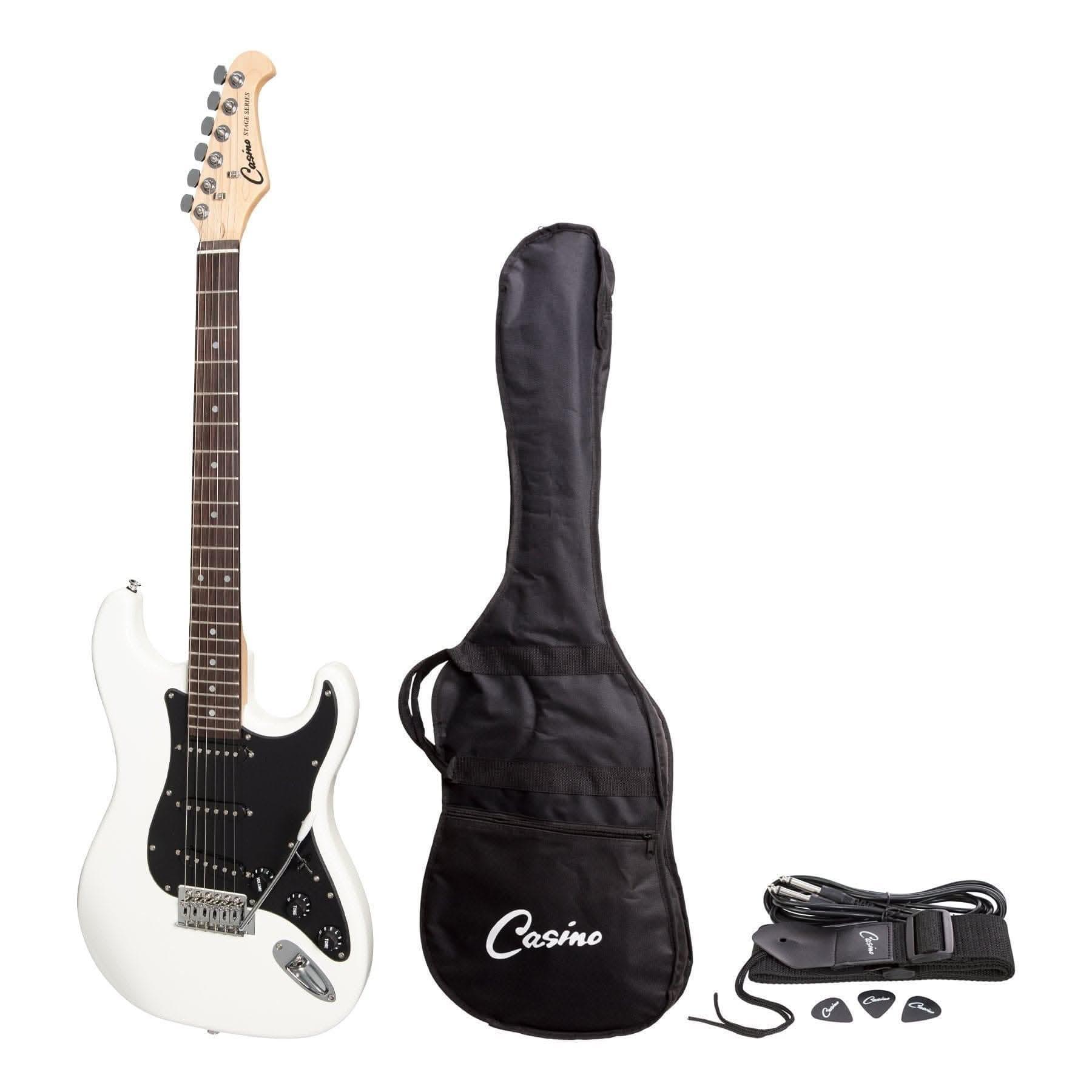 Casino ST-Style Electric Guitar Set (White) - GIG Guitars