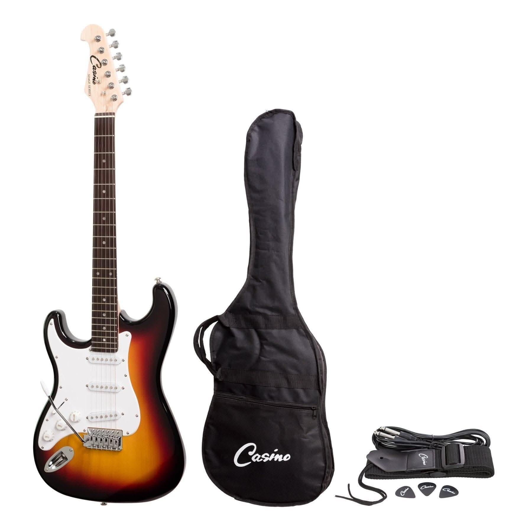 Casino ST-Style Left Handed Electric Guitar Set (Sunburst) - GIG Guitars