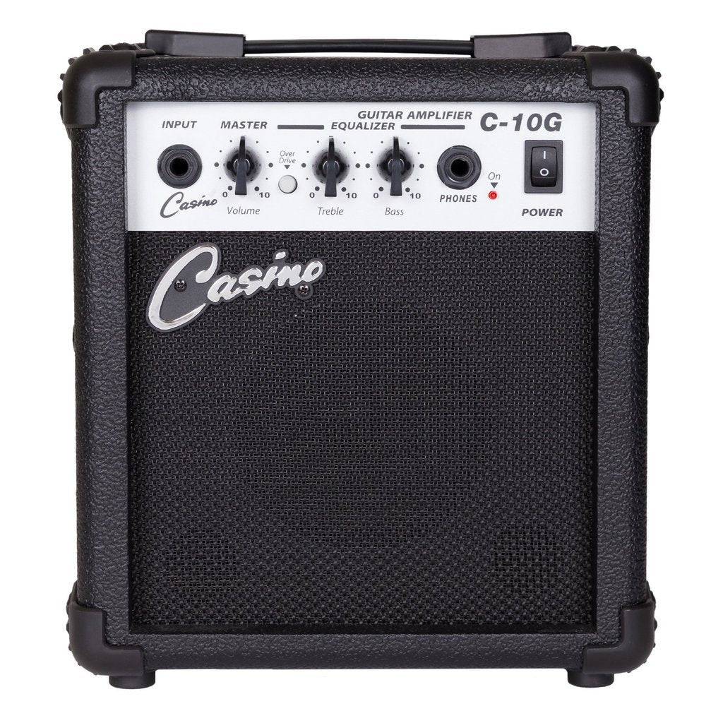 Casino ST-Style Short Scale Electric Guitar and 10 Watt Amplifier Pack Black