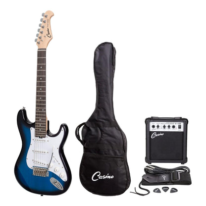 Casino ST-Style Short Scale Electric Guitar and 10 Watt Amplifier Pack (Blueburst) - GIG Guitars