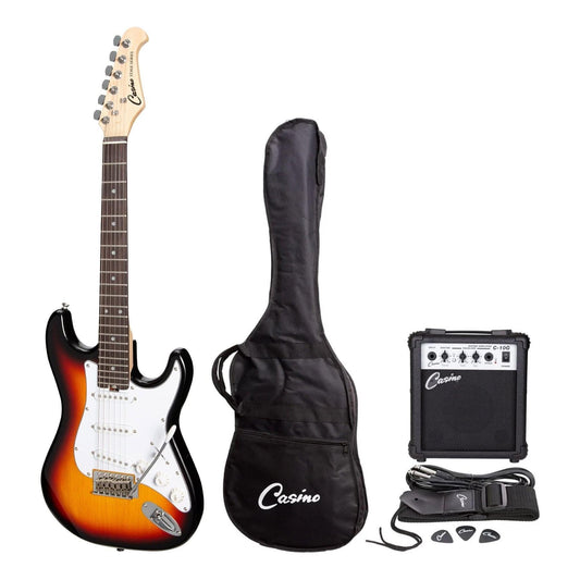 Casino ST-Style Short Scale Electric Guitar and 10 Watt Amplifier Pack (Sunburst) - GIG Guitars