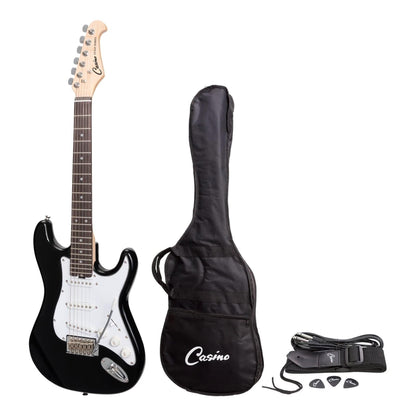 Casino ST-Style Short Scale Electric Guitar Set (Black) - GIG Guitars