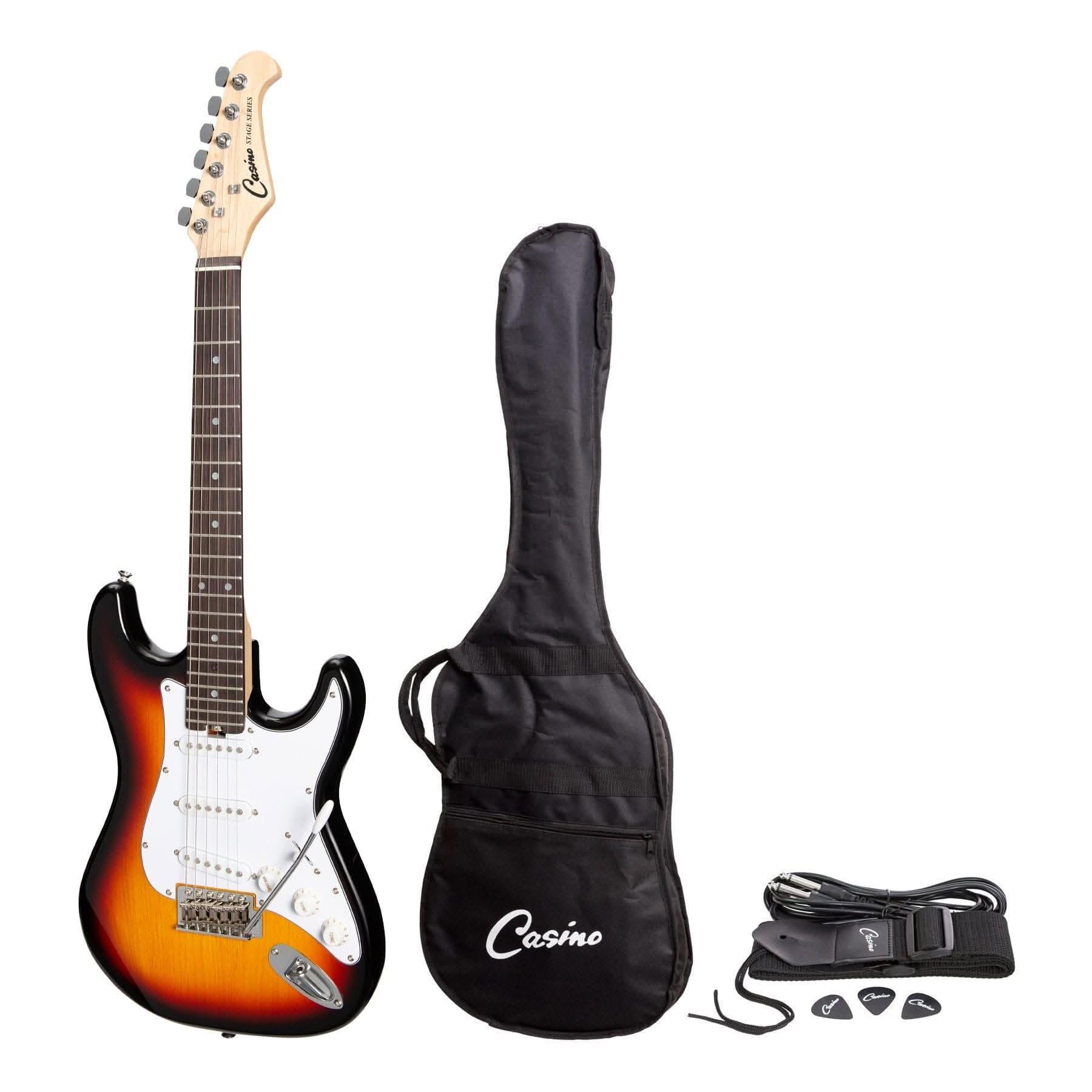 Casino ST-Style Short Scale Electric Guitar Set (Sunburst) - GIG Guitars