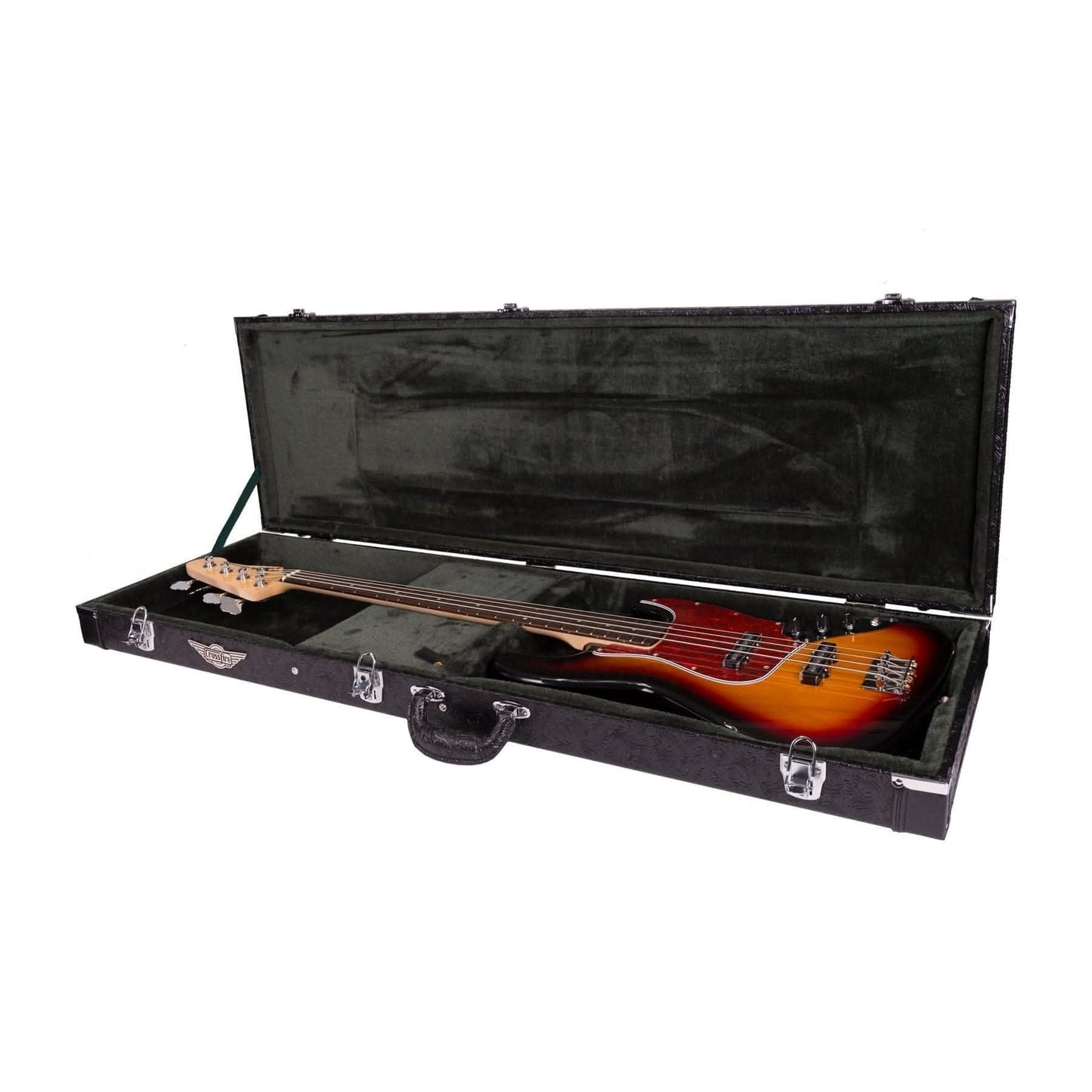 Crossfire Deluxe Rectangular P and J-Style Bass Guitar Hard Case (Paisley Black) - GIG Guitars