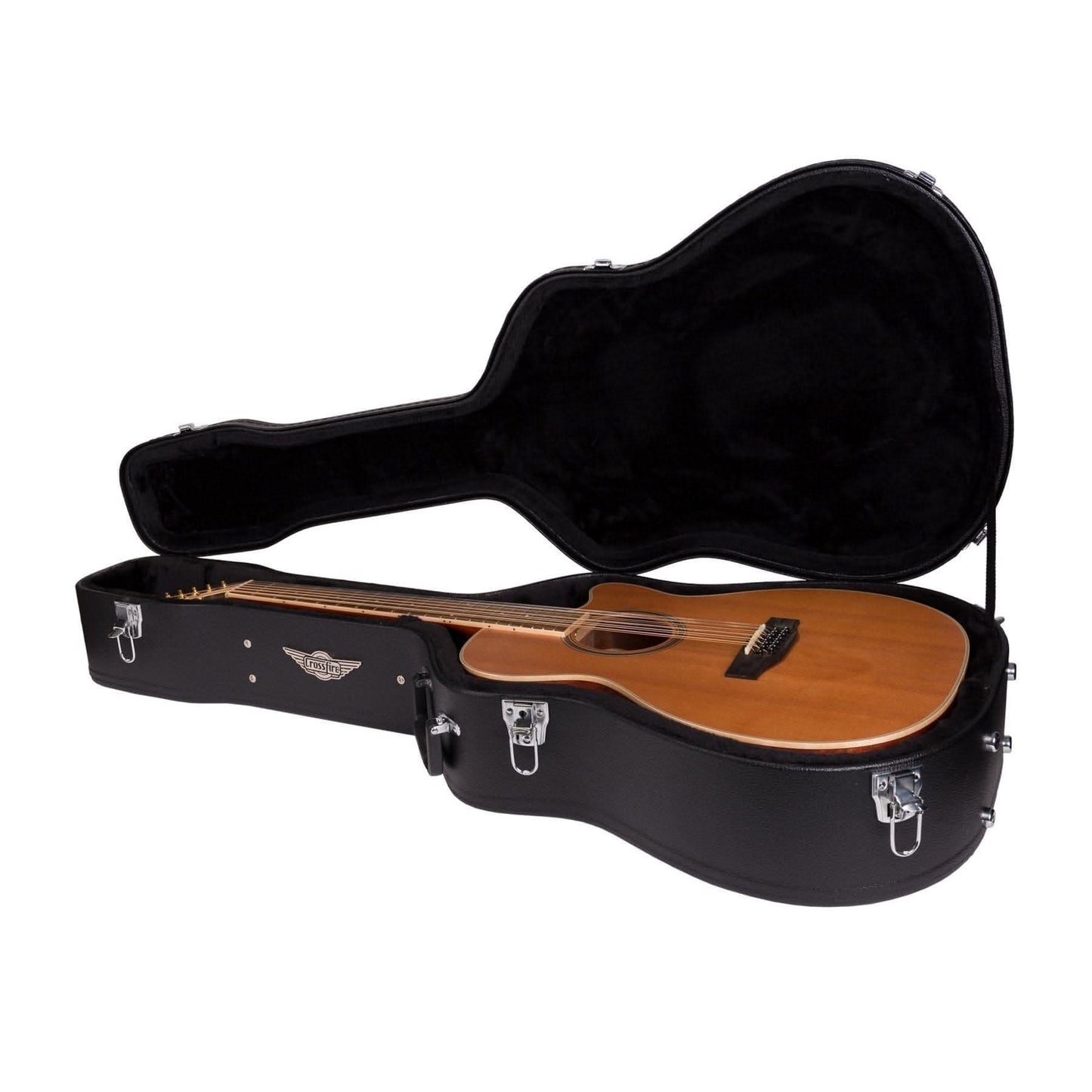 Crossfire Standard Shaped 12-String Acoustic Guitar Hard Case (Black) - GIG Guitars