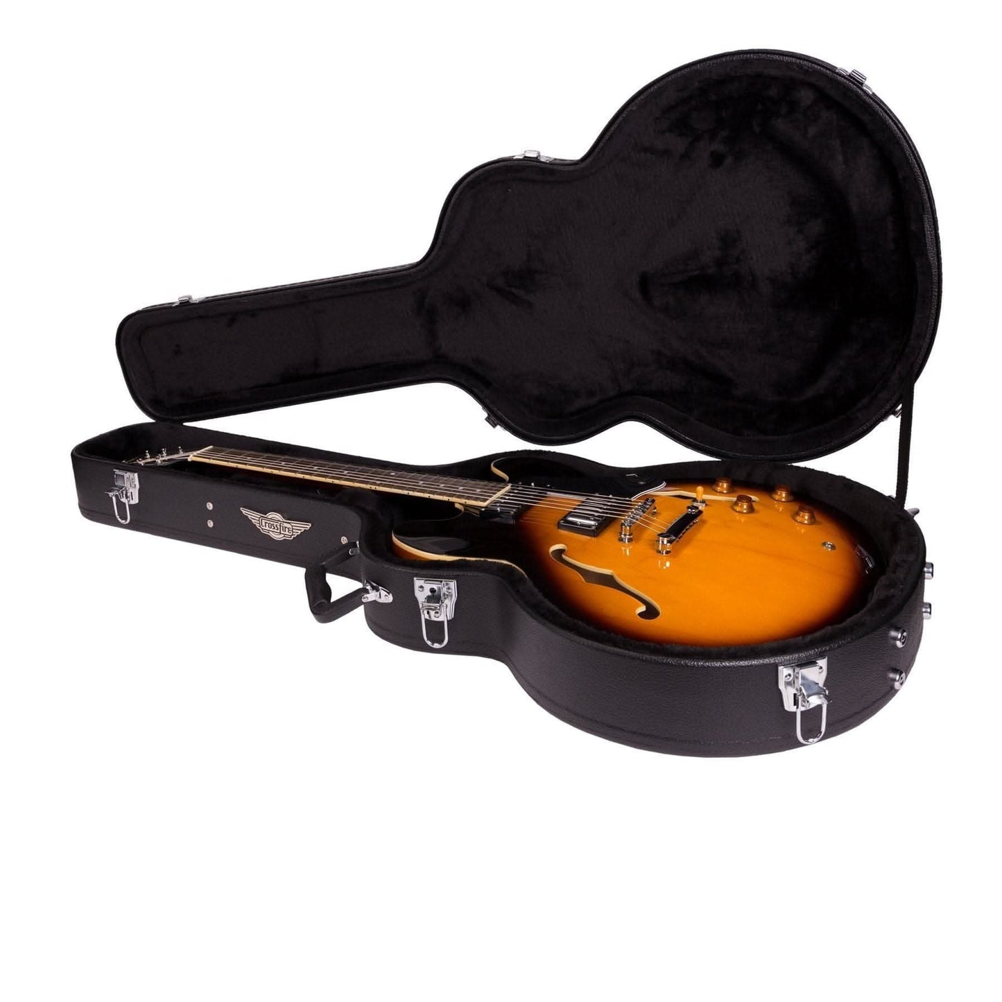 Crossfire Standard Shaped 335-Style Electric Guitar Hard Case (Black) - GIG Guitars