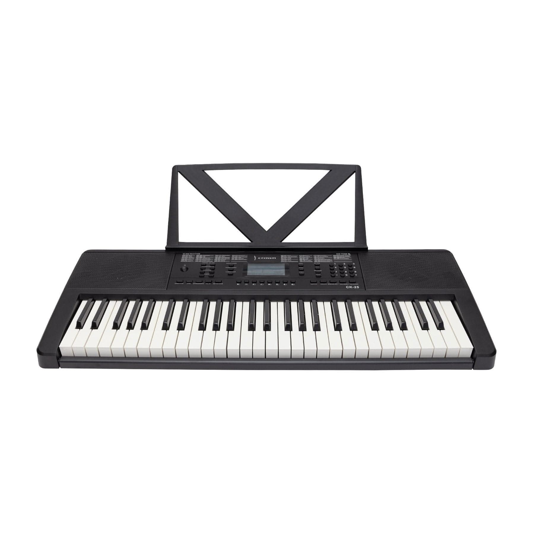 Crown CK-25 Multi-Function 54-Key Electronic Portable Keyboard (Black) - GIG Guitars