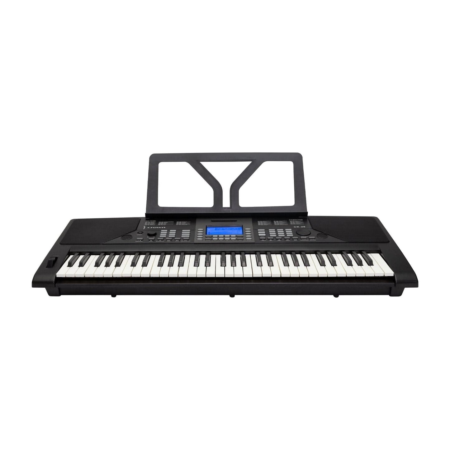 Crown CK-28 Touch Sensitive Multi-Function 61-Key Electronic Portable Keyboard with USB (Black) - GIG Guitars