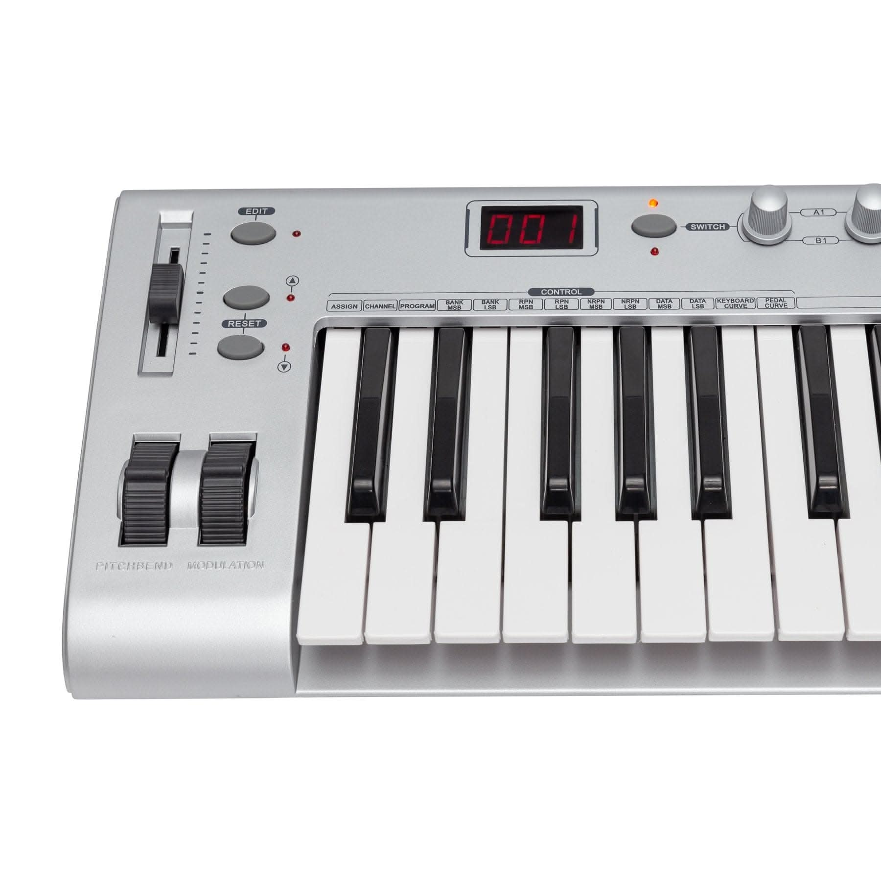 Crown CK-49 MIDI USB 49-Key Electronic Portable Keyboard Controller (Silver) - GIG Guitars