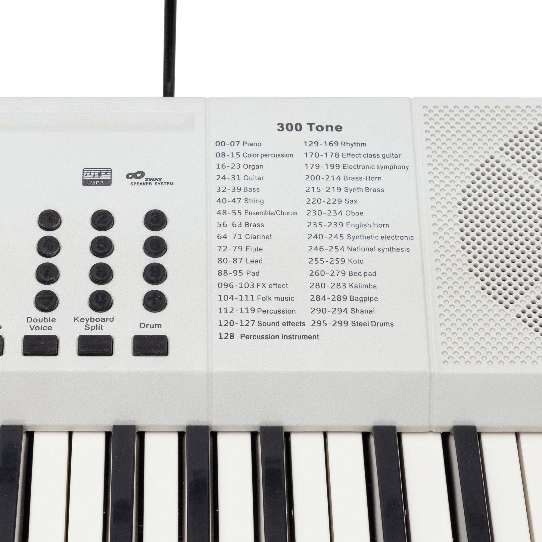 Crown CK-63 Multi-Function 61-Key Electronic Portable Keyboard with USB White