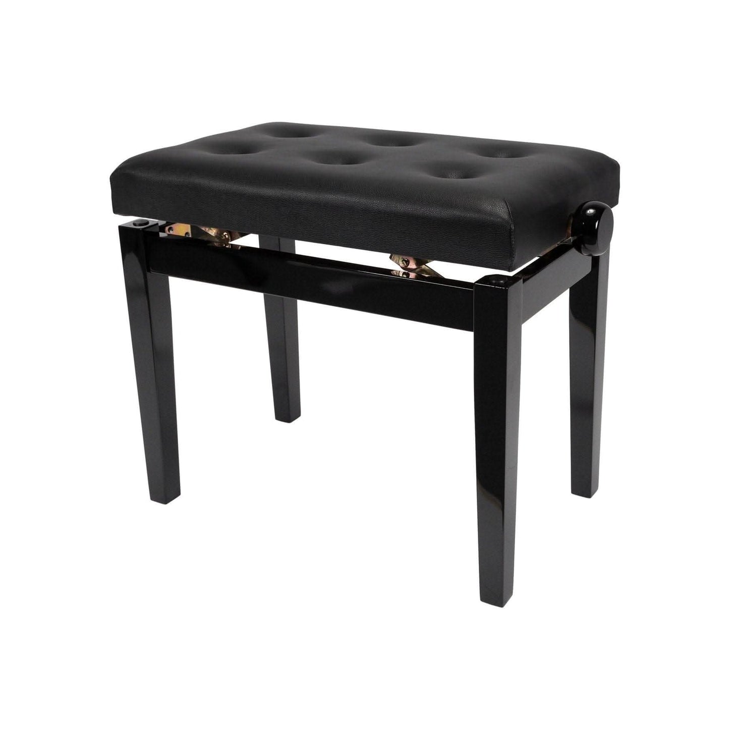 Crown Standard Tufted Height Adjustable Piano Stool (Black) - GIG Guitars