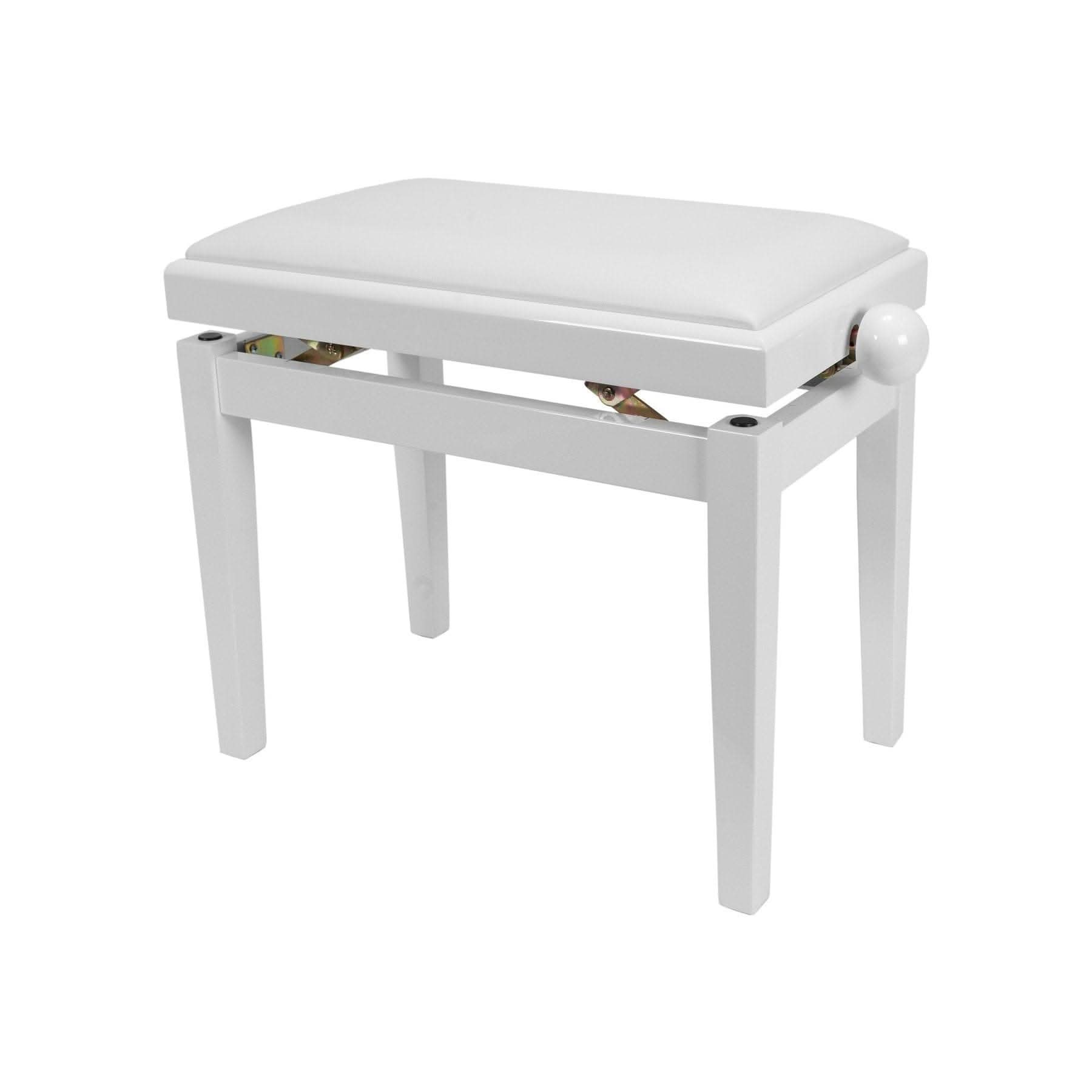 Crown Timber Trim Height Adjustable Piano Stool (White) - GIG Guitars