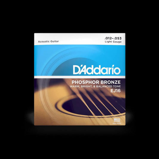 D'Addario EJ16 Phosphor Bronze Light 12-53 - GIG Guitars