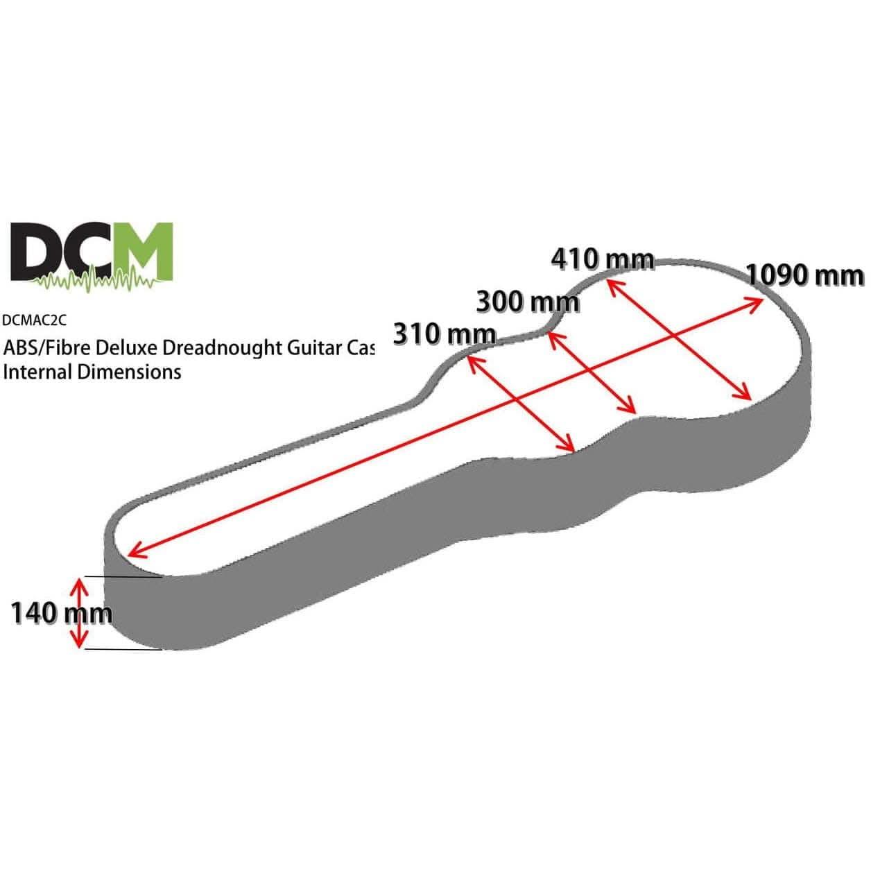 DCM AC2C ABS/Fibre Deluxe Acoustic Dreadnought Guitar Case - GIG Guitars