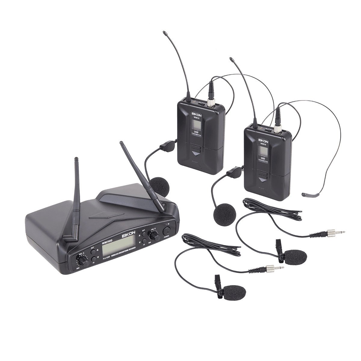 Eikon WM700DHA Belt-Pack with Headset & Lapel Dual Wireless System 516-562Mhz - GIG Guitars