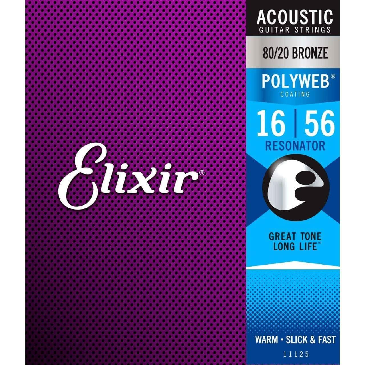 Elixir 11125 Polyweb 80/20 Resonator 16-56 - GIG Guitars