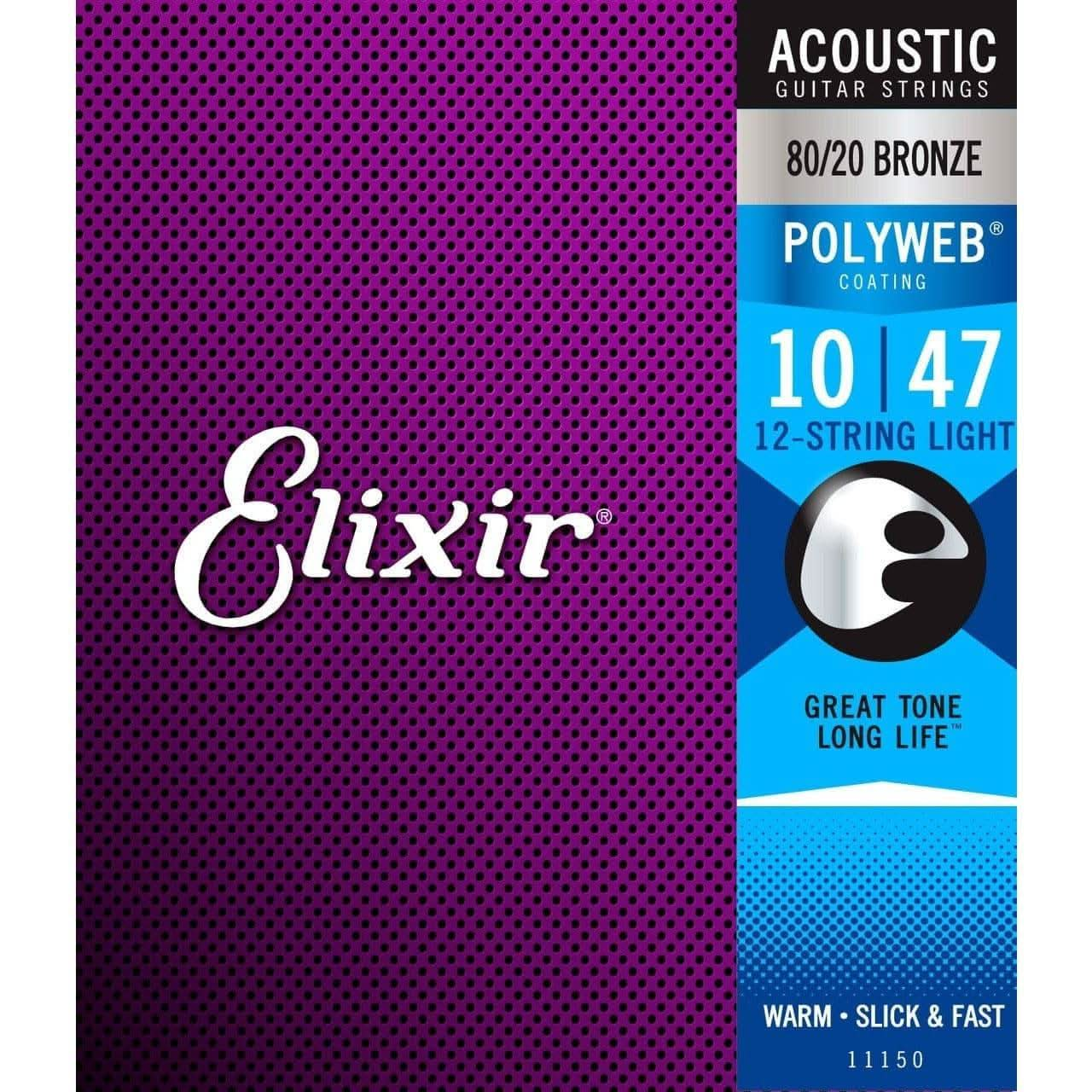 Elixir 11150 Polyweb 80/20   12 String Light 10-47 - GIG Guitars