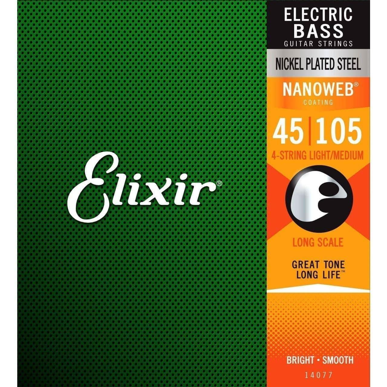 Elixir 14077 Nanoweb Bass Medium 45-105 - GIG Guitars