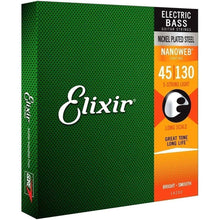 Elixir 14202 Nanoweb Bass Light 45-130 5 String Elixir Bass Guitar Strings