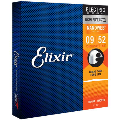 Elixir 12007 Nanoweb 7-String Electric Super Light 9-52 - GIG Guitars