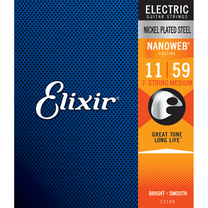 Elixir 12106 Nanoweb Electric 7 String Medium 11-59 - GIG Guitars