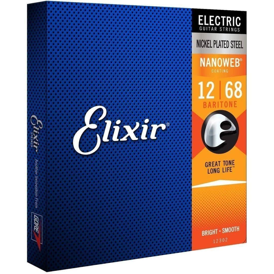 Elixir 12302 Nanoweb Electric Baritone 12-68 - GIG Guitars