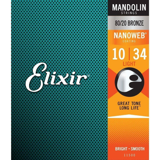 Elixir 11500 Nanoweb Mandolin Light 10-34 Elixir Mandolin Strings