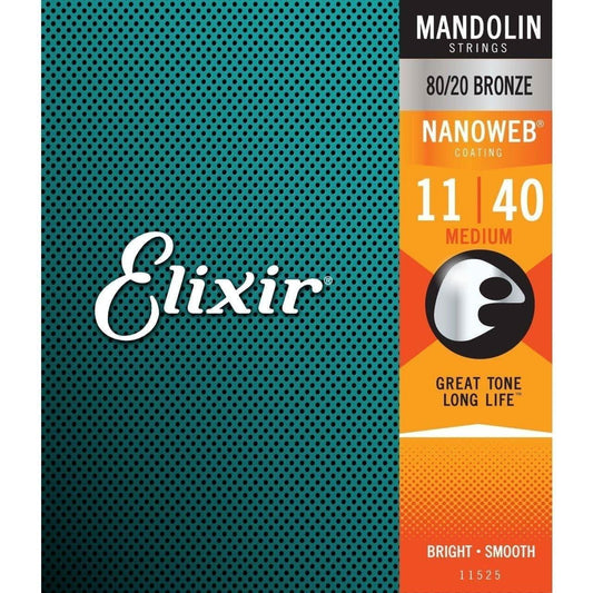 Elixir 11525 Nanoweb Mandolin Medium 11-40 Elixir Mandolin Strings