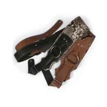 Franklin 3.5" Snake Skin/Black Glove Leather Ring Bass Guitar Strap Franklin Straps 