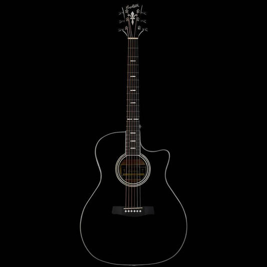 Hagstrom Siljan II Series Grand Auditorium AC/EL Guitar with Cutaway in Black Gloss - GIG Guitars