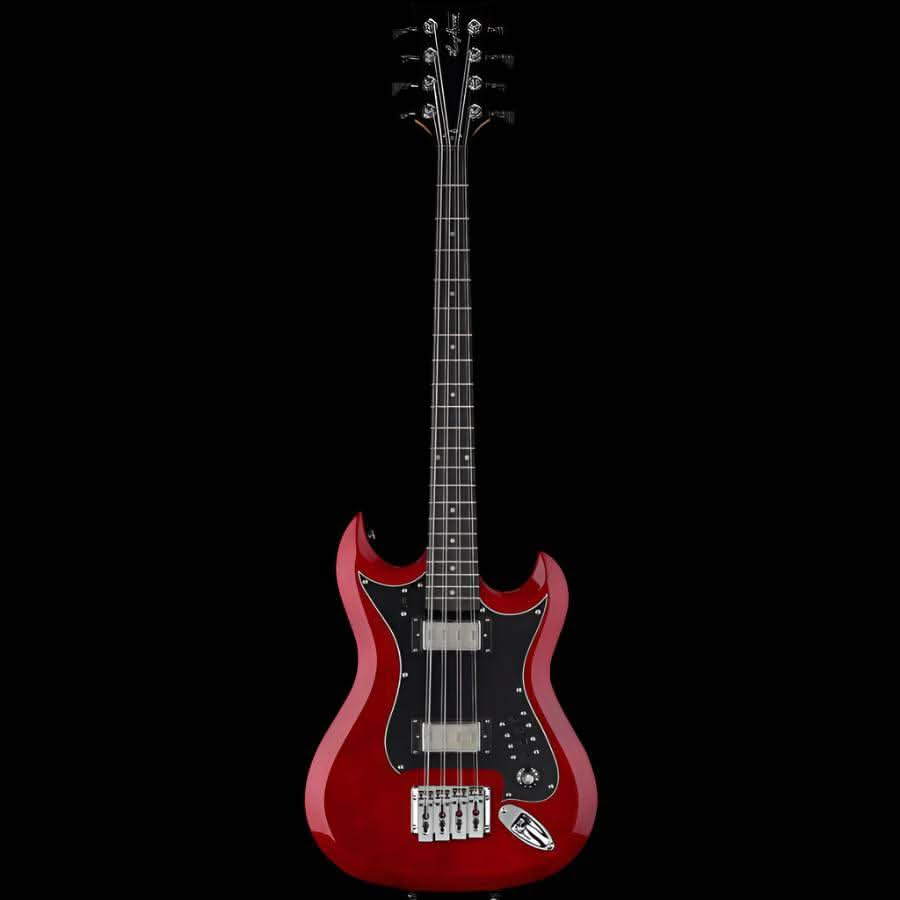 Hagstrom H8-II Bass Guitar in Wild Cherry Transparent Gloss - GIG Guitars