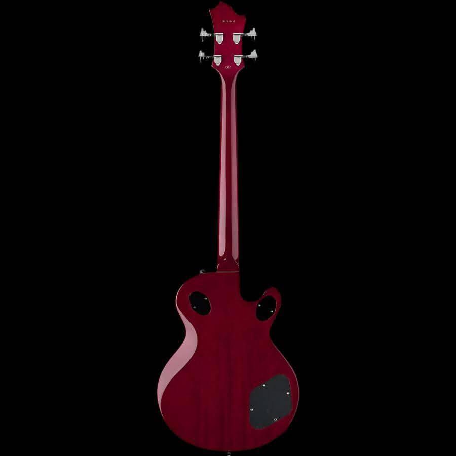 Hagstrom Left Hand Swede Bass Guitar in Wild Cherry Transparent Gloss - GIG Guitars