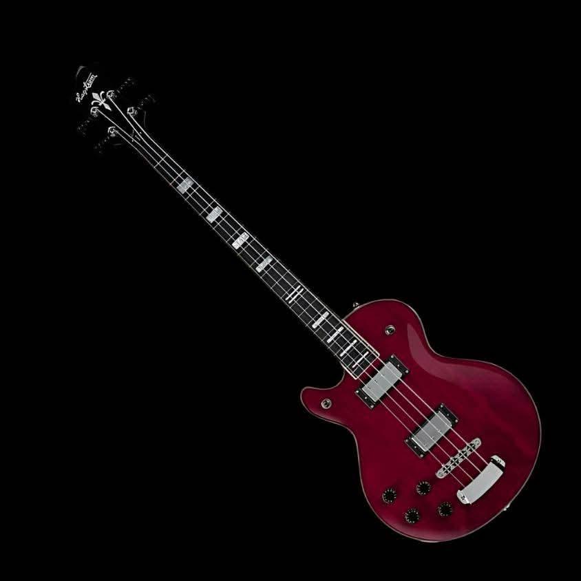 Hagstrom Left Hand Swede Bass Guitar in Wild Cherry Transparent Gloss - GIG Guitars