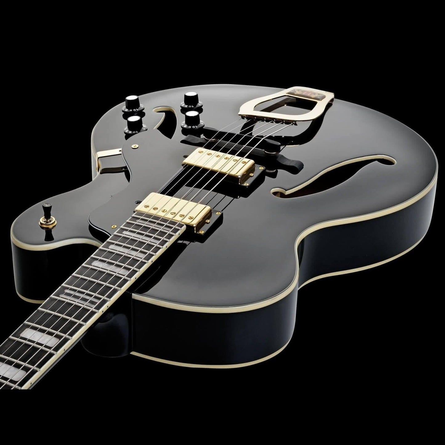 Hagstrom HJ500 Hollow Body Guitar in Black Gloss - GIG Guitars