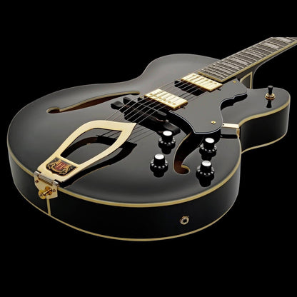 Hagstrom HJ500 Hollow Body Guitar in Black Gloss - GIG Guitars