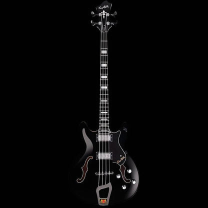 Hagstrom Viking Semi-Hollow Bass Guitar in Black Gloss - GIG Guitars