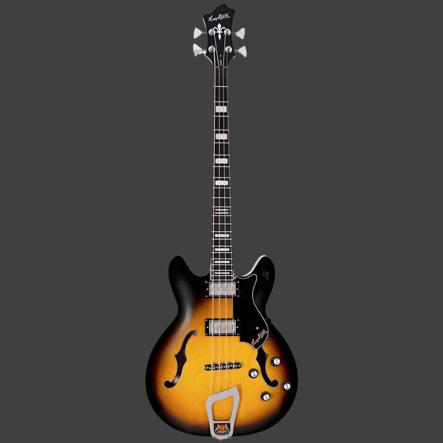 Hagstrom Viking Semi-Hollow Bass Guitar in Tobacco Sunburst Gloss - GIG Guitars