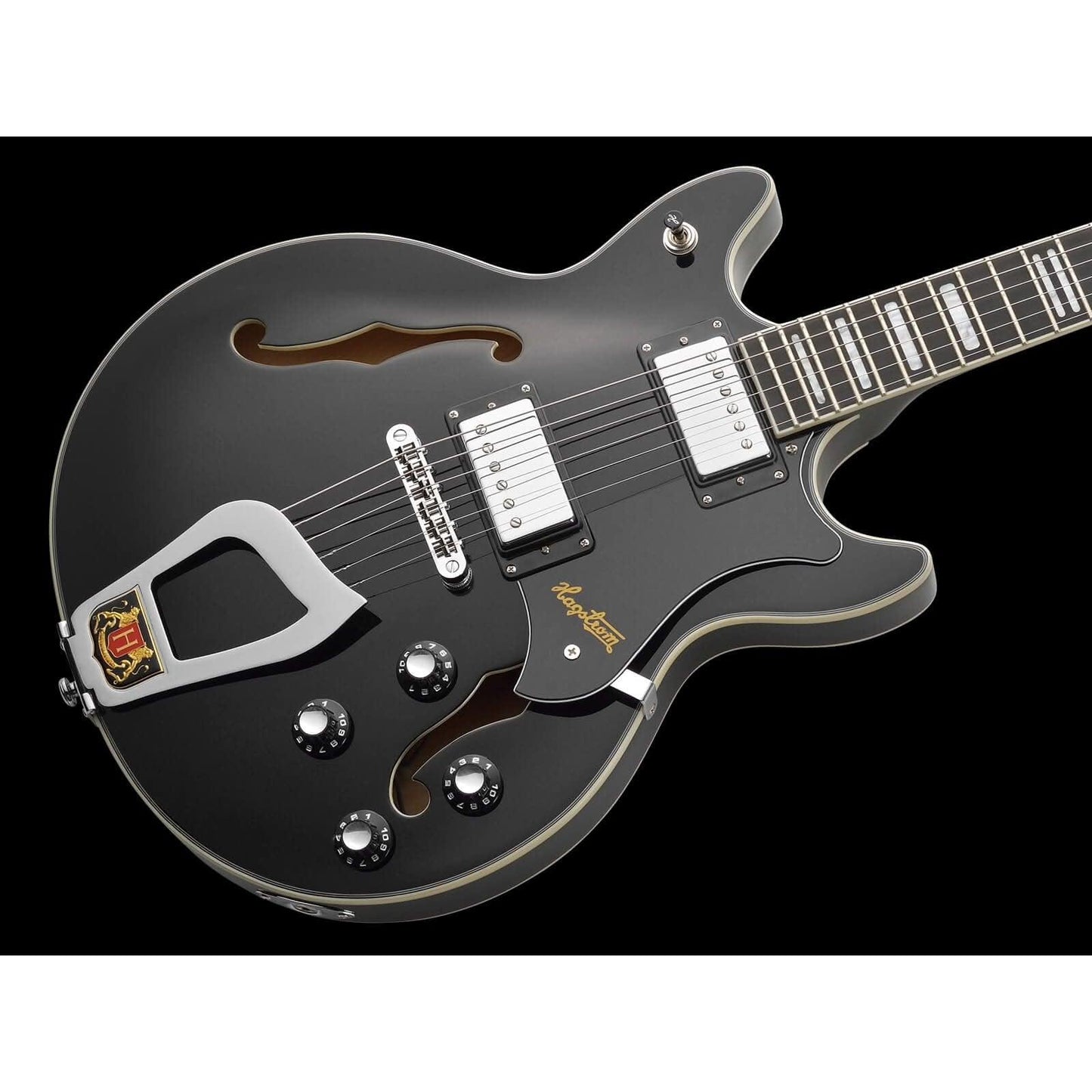 Hagstrom Alvar Semi-Hollow Guitar in Black Gloss