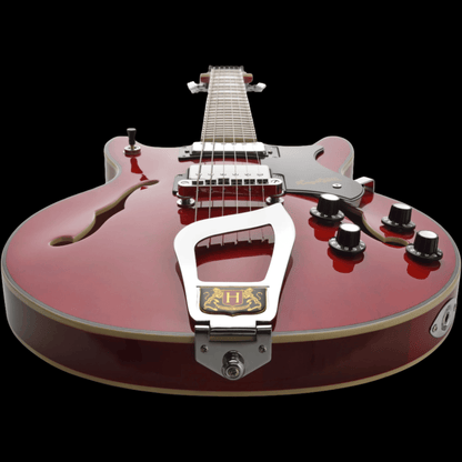 Hagstrom Alvar Semi-Hollow Guitar in Wild Cherry Transparent Gloss