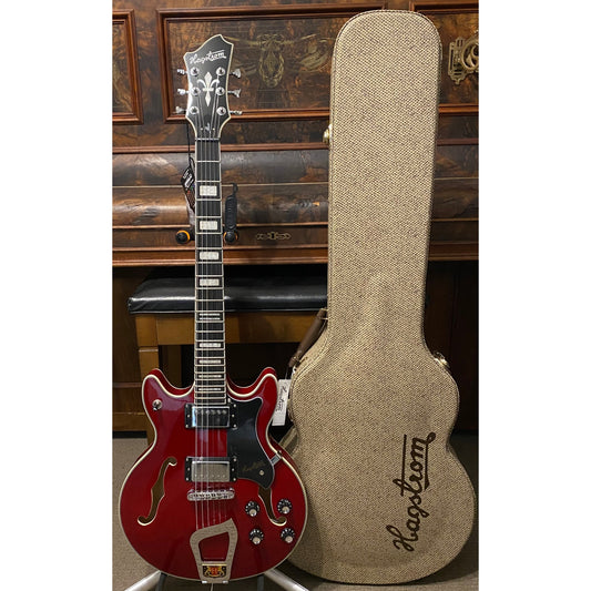 Hagstrom Alvar Semi-Hollow Guitar in Wild Cherry Transparent Gloss Display Stock Clearance Hagstrom Guitars Semi-Hollow Guitars