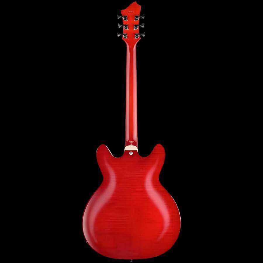 Hagstrom Super Viking Left Hand Semi-Hollow Guitar in Wild Cherry Transparent Gloss - GIG Guitars