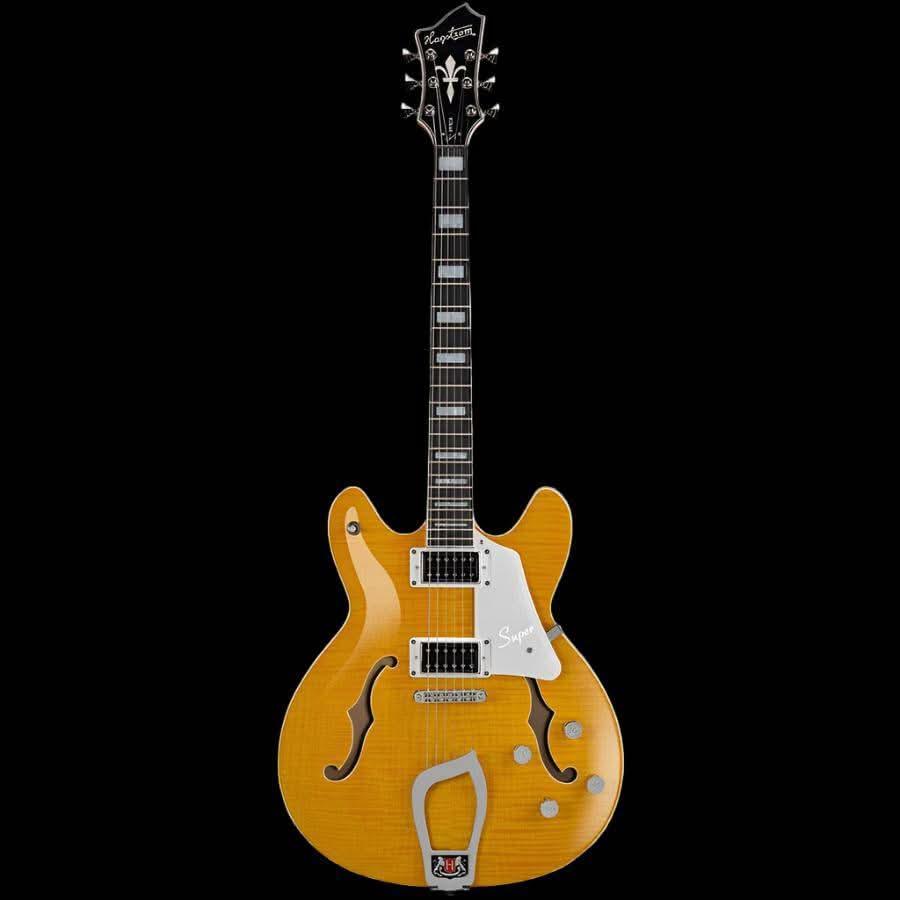 Hagstrom Super Viking Semi-Hollow Guitar in Dandy Dandelion Gloss - GIG Guitars