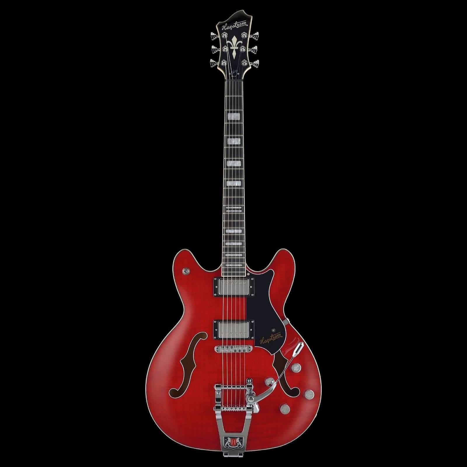 Hagstrom Tremar Viking Deluxe Semi-Hollow Guitar in Wild Cherry Transparent - GIG Guitars